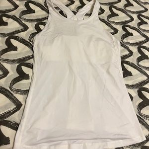 All In Motion White Top with Shelf Bra sz M